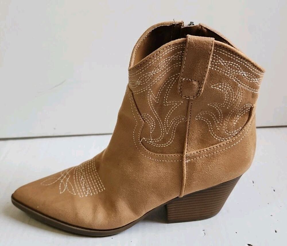 Indigo Rd. Ped Lite Alydia Tan Western Ankle Boots Women's Cowgirl Size 11 M